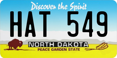 ND license plate HAT549