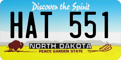 ND license plate HAT551