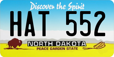 ND license plate HAT552