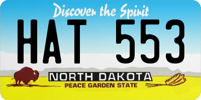 ND license plate HAT553