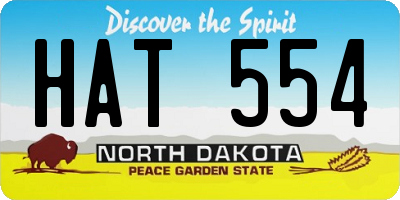 ND license plate HAT554