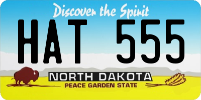 ND license plate HAT555