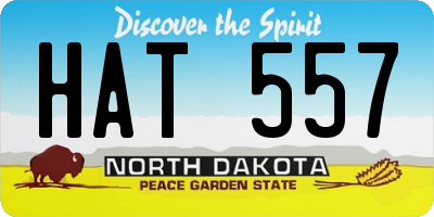 ND license plate HAT557