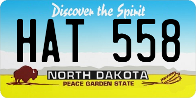 ND license plate HAT558