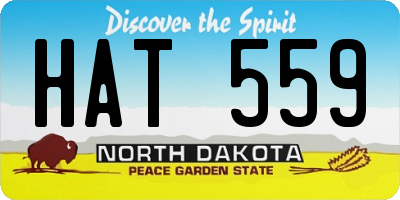 ND license plate HAT559