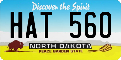 ND license plate HAT560