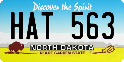 ND license plate HAT563