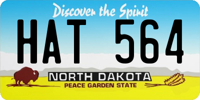 ND license plate HAT564