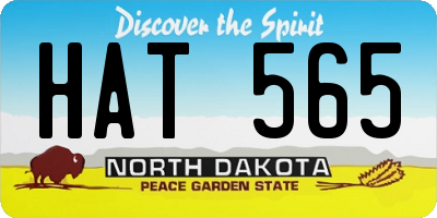 ND license plate HAT565