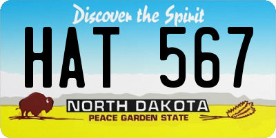 ND license plate HAT567