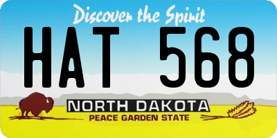 ND license plate HAT568