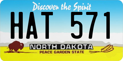 ND license plate HAT571