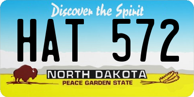 ND license plate HAT572