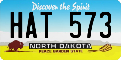 ND license plate HAT573