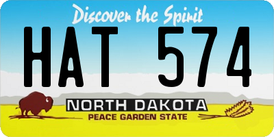 ND license plate HAT574