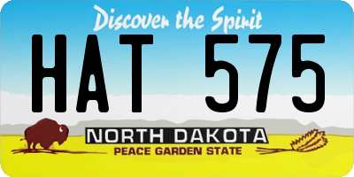 ND license plate HAT575