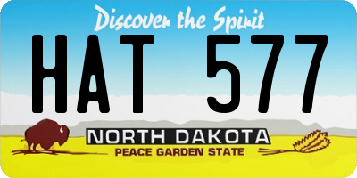 ND license plate HAT577