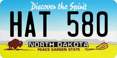 ND license plate HAT580