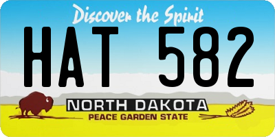 ND license plate HAT582