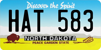 ND license plate HAT583