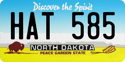 ND license plate HAT585