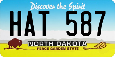 ND license plate HAT587