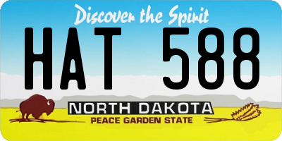 ND license plate HAT588