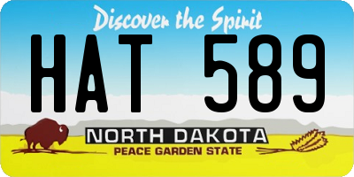 ND license plate HAT589