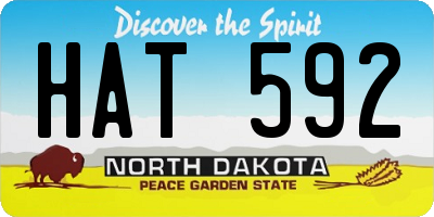 ND license plate HAT592