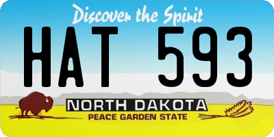 ND license plate HAT593