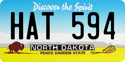 ND license plate HAT594