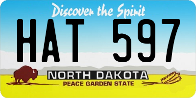 ND license plate HAT597