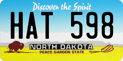 ND license plate HAT598