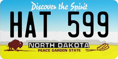 ND license plate HAT599