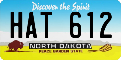 ND license plate HAT612