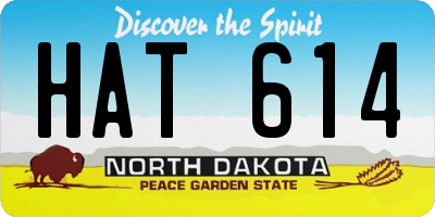 ND license plate HAT614