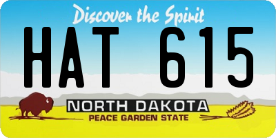 ND license plate HAT615