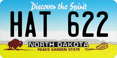 ND license plate HAT622