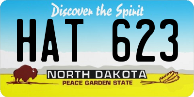 ND license plate HAT623