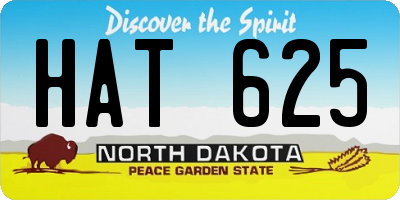 ND license plate HAT625