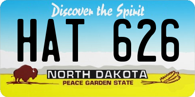 ND license plate HAT626