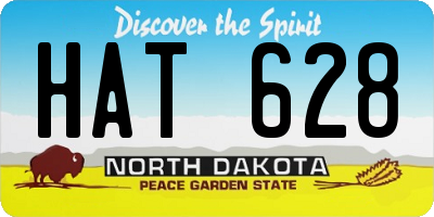 ND license plate HAT628