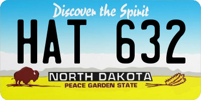 ND license plate HAT632