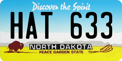 ND license plate HAT633