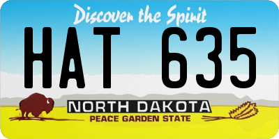 ND license plate HAT635