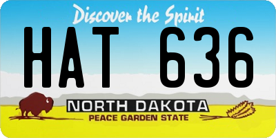 ND license plate HAT636