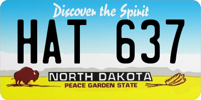 ND license plate HAT637