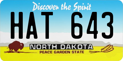 ND license plate HAT643