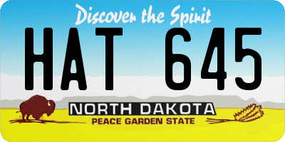 ND license plate HAT645