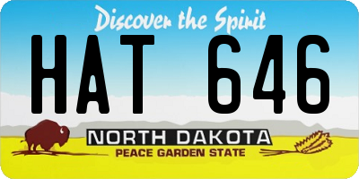 ND license plate HAT646